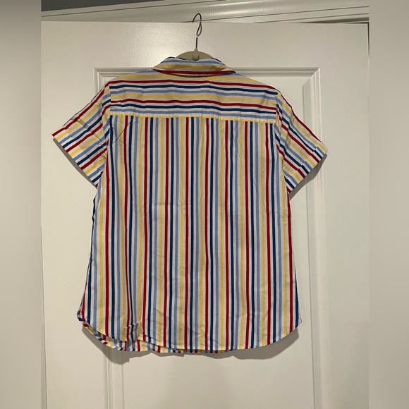 Tommy Hilfiger NWT short sleeve multi color striped camp shirt - Picture 2 of 4